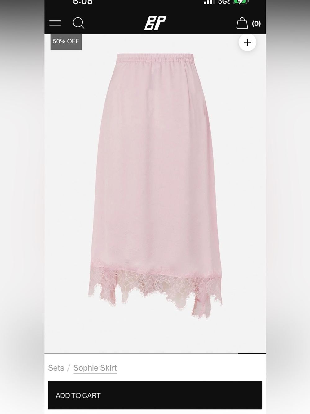 Light Pink Lace-Hem Midi Skirt  🌷baum und pferdgarten  NEW